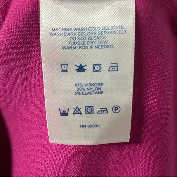 Lands End Sheath Dress Women 12 Pink Cocktail Midi Scope Neck Sleeveless Casual - Picture 4 of 8